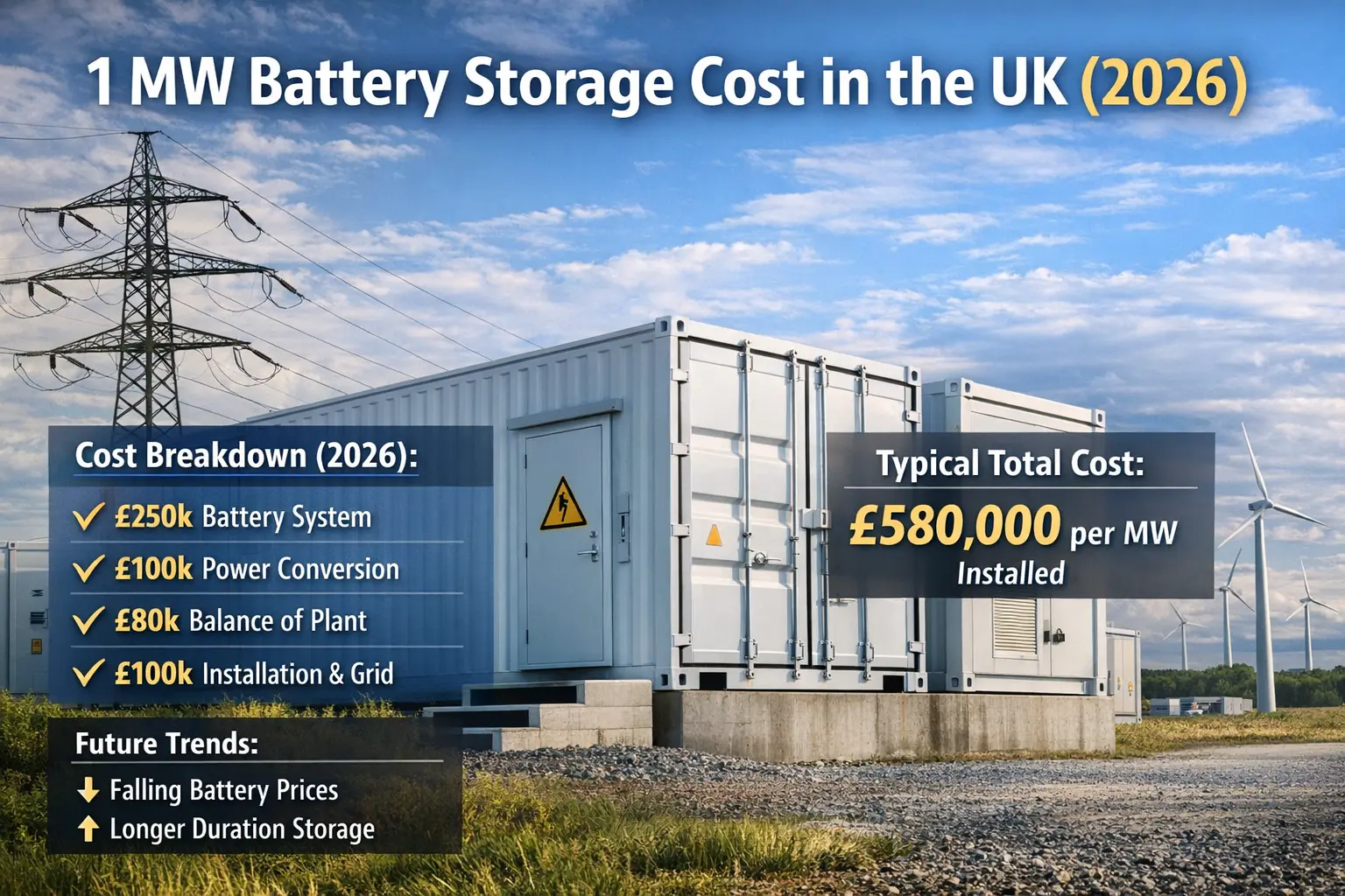 What Is the Cost of a 1 MW Battery Storage System in the UK 2026?