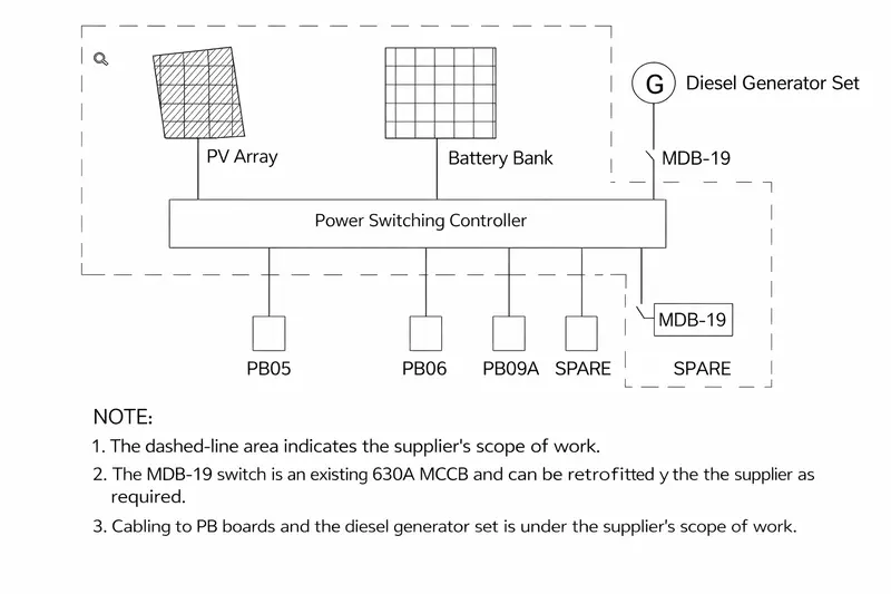 Solar power system schematic diagram