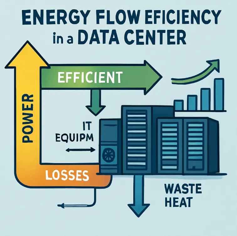 energy flow eficiency in a data center